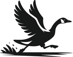 Obraz premium Bird silhouette of a goose vector object design