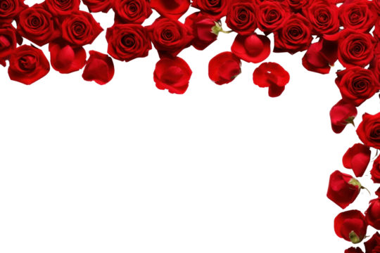 PNG Red rose border flower blossom petal. - Powered by Adobe
