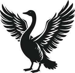 Bird silhouette of a goose vector object design