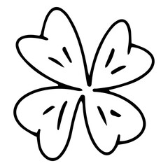 Traditional four leaf clover stroke