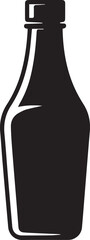Sauce Bottle Black Vector in silhouette