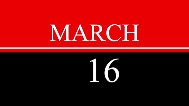 Month of march Calendar or Leap Year Page Turn Animation on background.