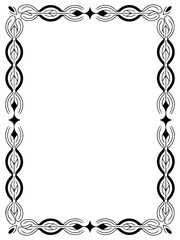Elegant black and white Celtic knot border frame design with ornamental symmetric line pattern