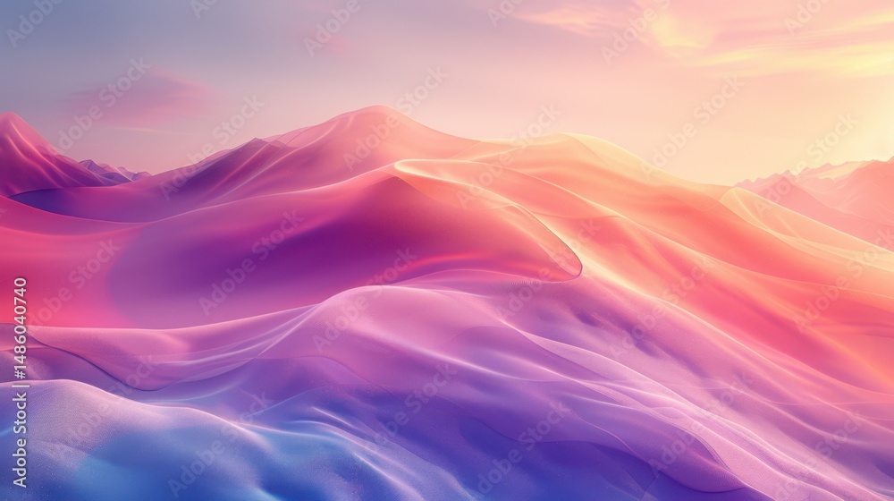 Poster A serene abstract background with soft pastel gradients blending from lavender to peach, subtle light reflections adding depth, modern minimalistic style, perfect for app UI or web design