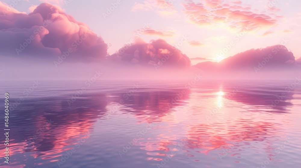 Poster A serene abstract background with soft pastel gradients blending from lavender to peach, subtle light reflections adding depth, modern minimalistic style, perfect for app UI or web design
