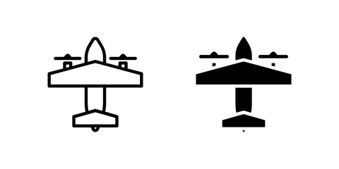 Vector icon set featuring bomber planes, perfect for military aviation designs.