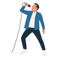 Singer flat illustration. Vector image