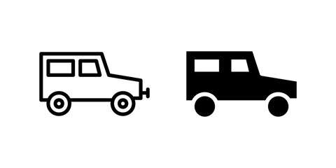 Vector icon set featuring hardtop cars, ideal for automotive and travel designs.