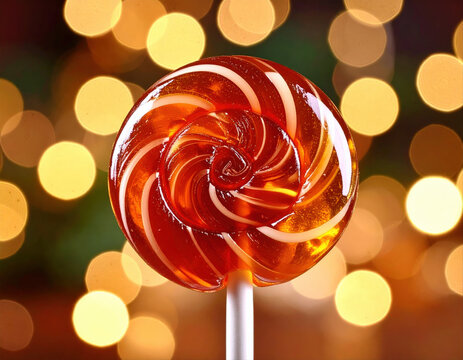 A colorful swirl lollipop, a sweet candy heart, and other fun lollies are isolated against a black background