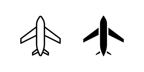 Vector icon set featuring planes, perfect for aviation and travel designs.
