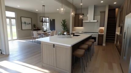 Modern kitchen design with open floor plan