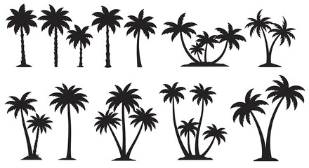 Naklejka premium Silhouette Palms: Tropical Tropics AI Generated