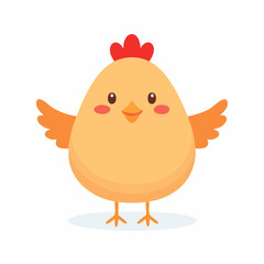 Cute Chicken Vector Illustration in Simple Minimal Style – Adorable Farm Animal Clipart