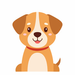 Cute Dog Vector Illustration in Minimal Style – Simple Cartoon Puppy Design for Kids and Decor
