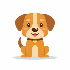 Cute Dog Vector Illustration in Minimal Style – Simple Cartoon Puppy Design for Kids and Decor