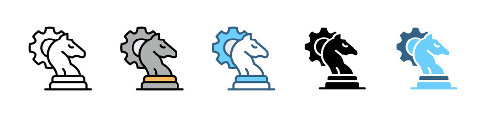  OKR icons with various styles and colors