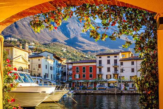old town of Malcesine at the lago di garda