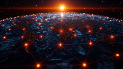 Global Connectivity Concept with Earth and Network Connections