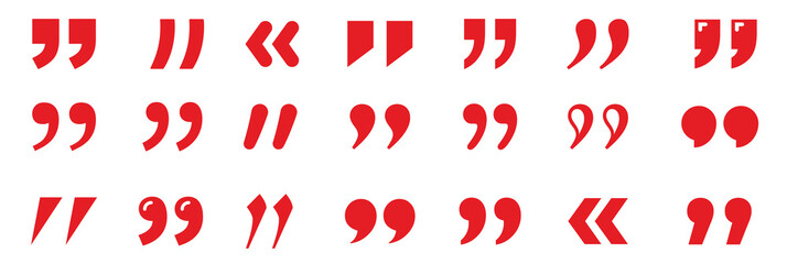 Set of quote mark. Quotation marks. Quote mark collection. Vector illustration.