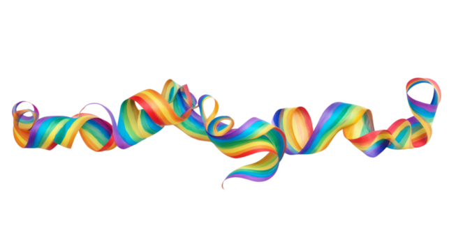 Vibrant rainbow ribbons transparent background colorful graphic design creative environment dynamic viewpoint