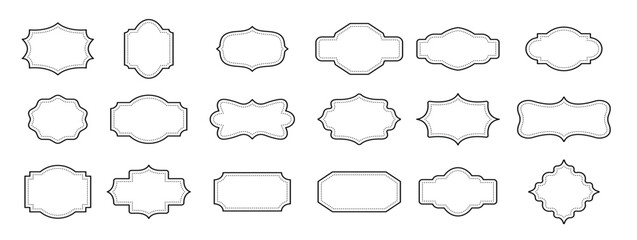 set vintage frames design collection retro labels vector illustration