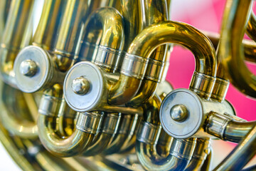 typical music instrument of a bavarian brass band