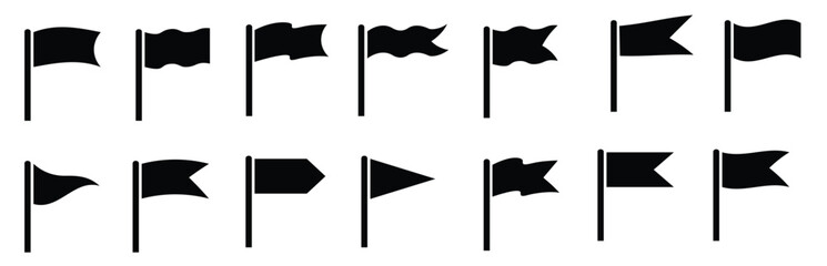 silhouette set icon flag decoration graphic vector illustration