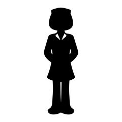 Silhouette of a Nurse in Uniform Standing Professionally with Hands Behind