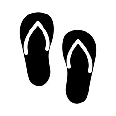 A pair of black and white flip flops for summer vacations