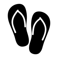 A pair of black flipflops, symbolic of summer vacation and beach vibes