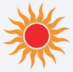 blazing sun icon vector art illustration, sun vector illustration