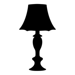 Silhouette of a vintage table lamp with a decorative stand design