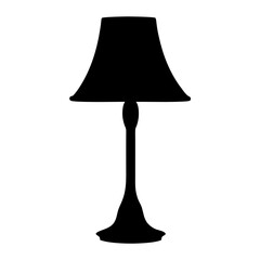 Obraz premium Elegant silhouette of a vintage table lamp with a classic lampshade