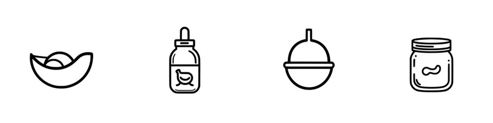 Vector illustration icons of natural ingredients showcasing creative uses in healthy cooking and food preparation
