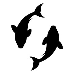 Two koi fish swimming in a circle, a symbol of harmony