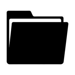Black Folder Icon for Data Storage and File Organization Symbol