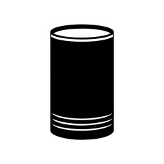 Black Cylinder Shape Graphic Design with Three White Lines at Bottom