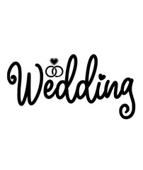 Obraz premium Wedding typography design on plain white transparent isolated background for card, shirt, hoodie, sweatshirt, apparel, tag, mug, icon, poster or badge