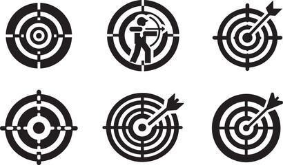 Target icons set. Goal symbol collection. Simple target with arrow. target line icon, outline vector logo illustration.