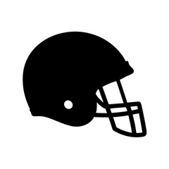 Black silhouette illustration of an American football helmet, safety equipment