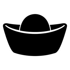 Traditional Chinese Gold Ingot Symbolizing Prosperity and Wealth in Celebrations