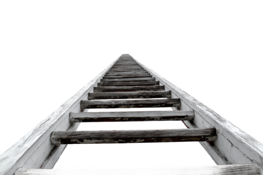 Ascending Wooden Ladder Reaching Towards the Sky A Symbol of Progress and Ambition