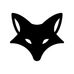 A minimalist black fox head logo isolated against a white background