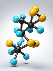 Fototapeta premium rifabutin molecular structure 3d, antibiotic, structural chemical formula view from a microscope