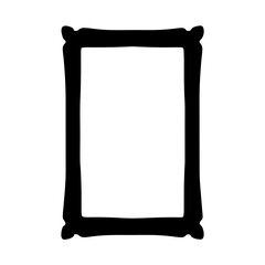 Elegant black picture frame with ornamental corners on a white background