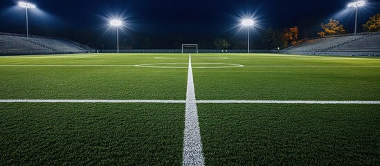 Obraz premium Night Soccer Field Stadium