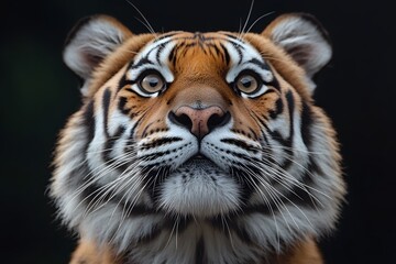Fototapeta premium Majestic Tiger Portrait for Wildlife Conservation and Nature Education