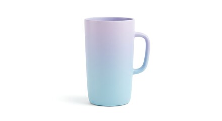 Obraz premium Elegant ombre mug, pastel purple and blue gradient ceramic coffee cup