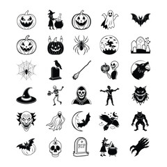 Naklejka premium Halloween vector silhouette set