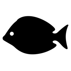 Silhouette of a small reef fish with a round body shape